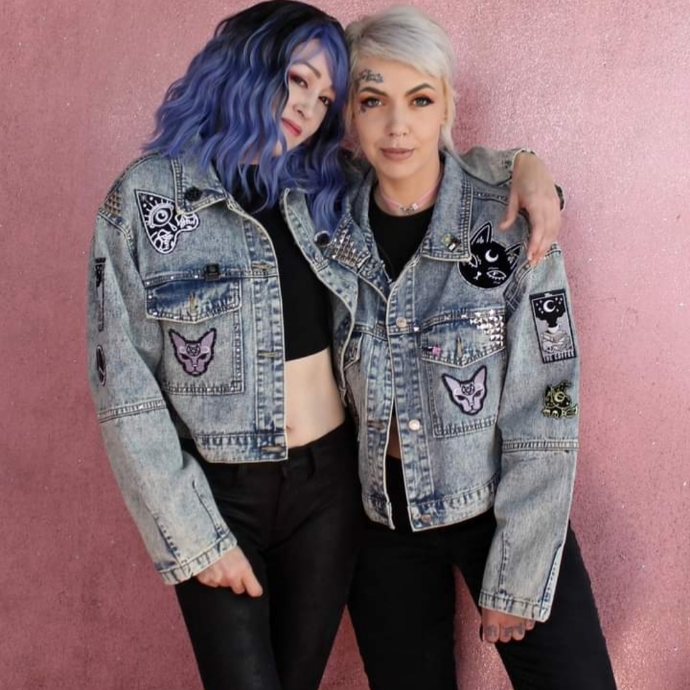 SOLD! Lucipurr! Custom witchy kitty vintage jacket- ONE OF A KIND! - Picture 4 of 16